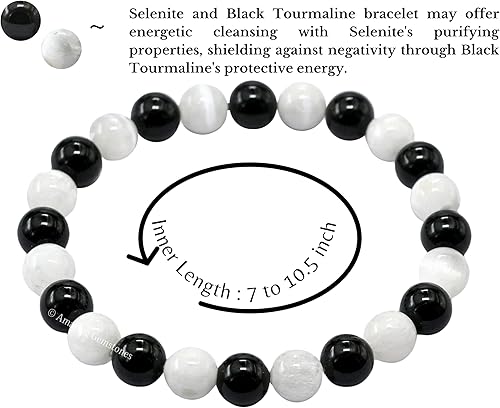 Vista 388 de Amazing Gemstone Crystal Bracelet for Women Men's Gifts - Protection Healing Crystal Bracelet - 8mm Gemstone Beaded Stretchable Bracelet Pulseras