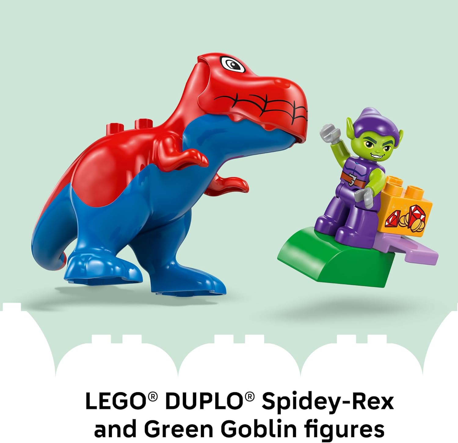 LEGO DUPLO Marvel Dinosaur Spidey-Rex vs. Green Goblin Building Toy for Toddlers - Spidey and His Amazing Friends Toys for Boys & Girls, Ages 2+ - Gifts for Kids - 10463