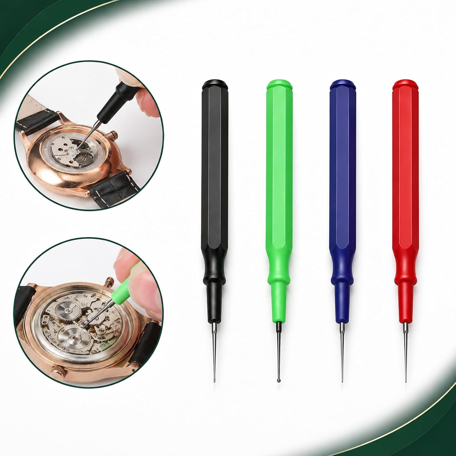 1Set Watch Repair Oilers Tool, 4 Different Pen Needle 1 Oil Cup