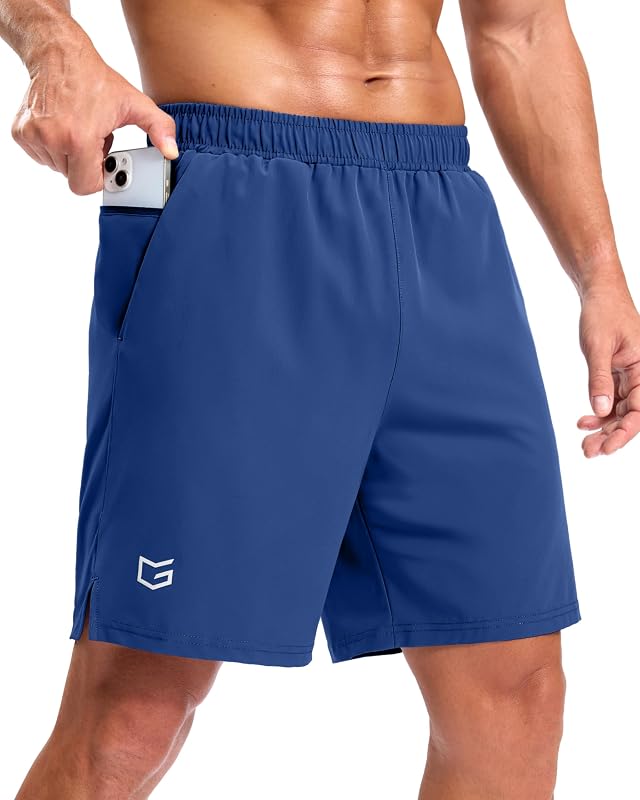 G Gradual Mens Workout Gym Shorts with 2 Zipper Pockets 7 5 9 Quick Dry Athletic Running Basketball