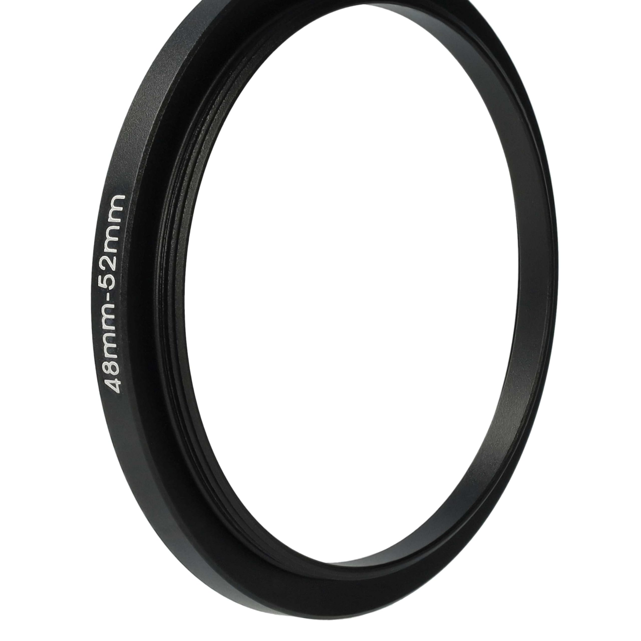 vhbw Adapter Step-Up Ring od 48 mm do 52 mm do obiektywu aparatu – adapter filtra, metal, czarny