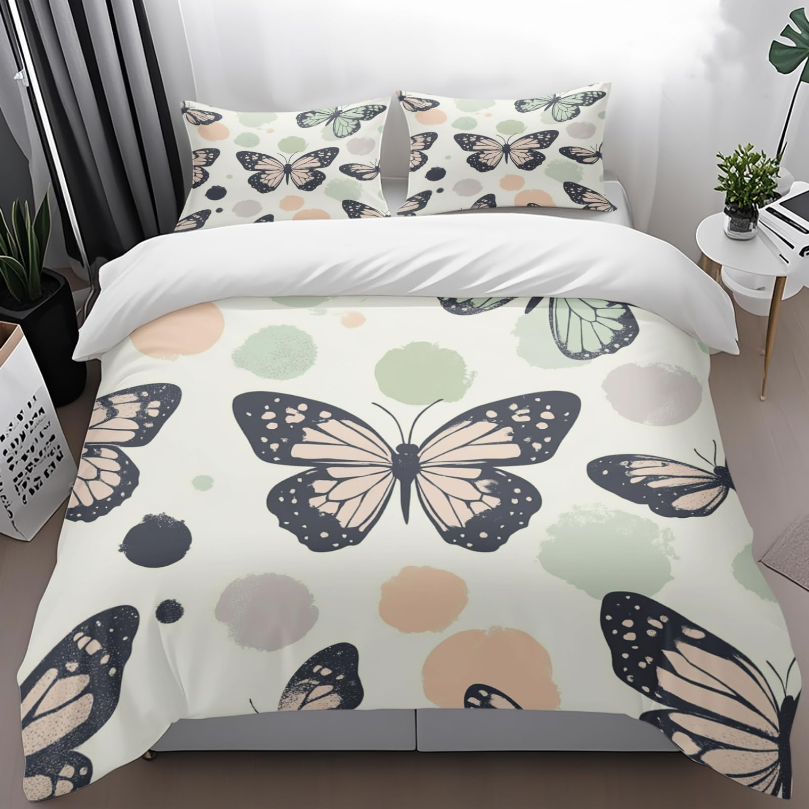 Couette 2 personnes à motif papillon noir pour transformer l'ambiance de votre chambre