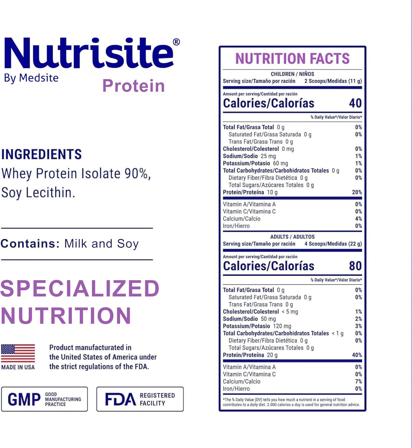 Nutrisite Whey Protein Isolate Powder 90% – Unflavored Protein Powder for Kids and Adults, Zero Carb, Gluten and Sucrose Free, Easy to Mix Daily Nutrition, 9.7 oz