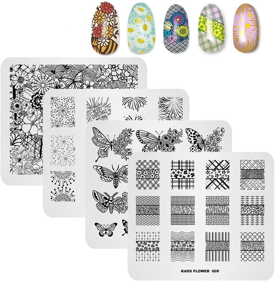Stamping Plate for Nail Flower Pattern Nail Art Stamping Plate Image Template Nail Art Decoration Tool DIY Manicure Template Nail Polish Printer Transfer (Color-2)