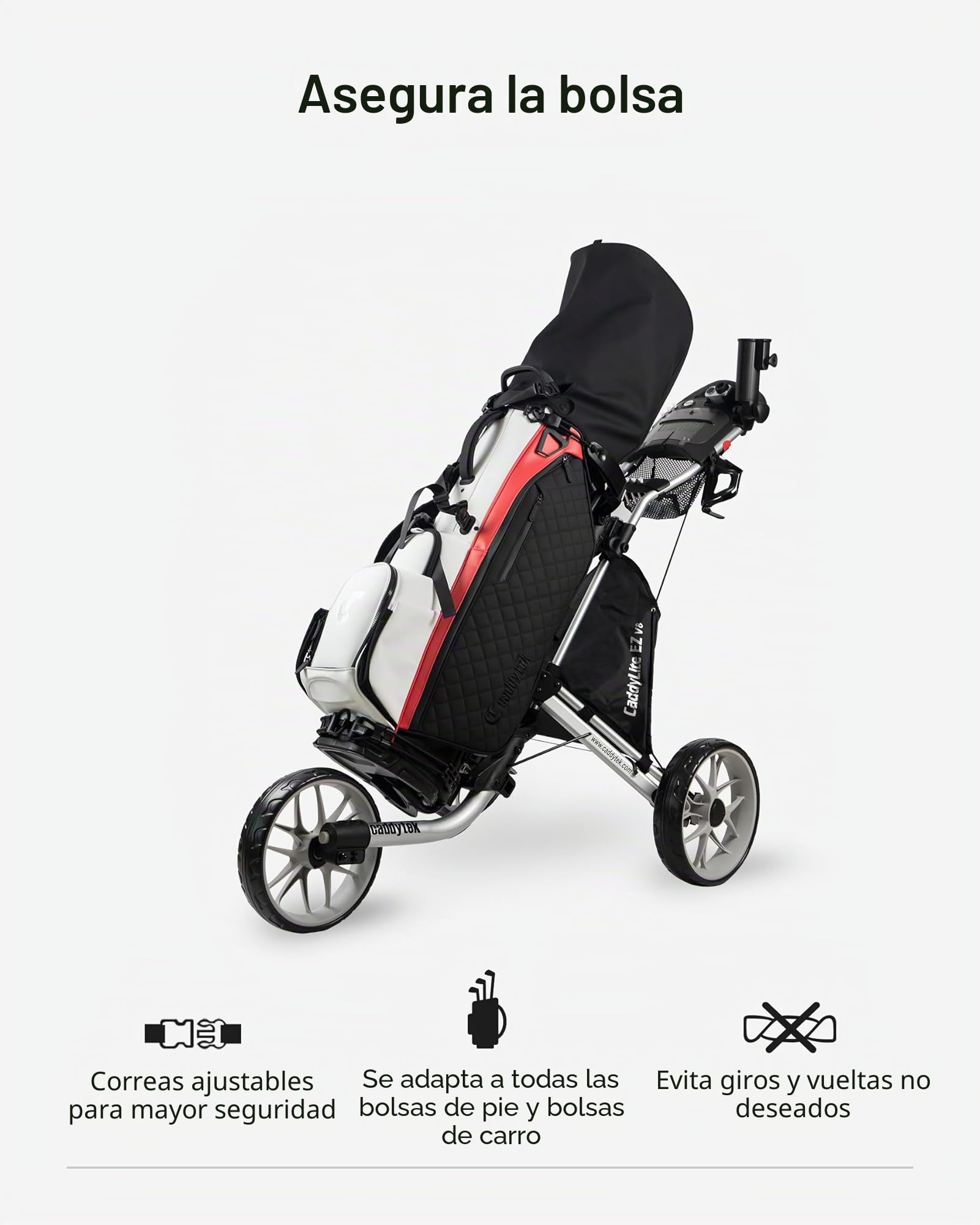 Caddytek CaddyLite EZ V8 3 Wheel Golf Push Cart Foldable Lightweight with Foot Brake