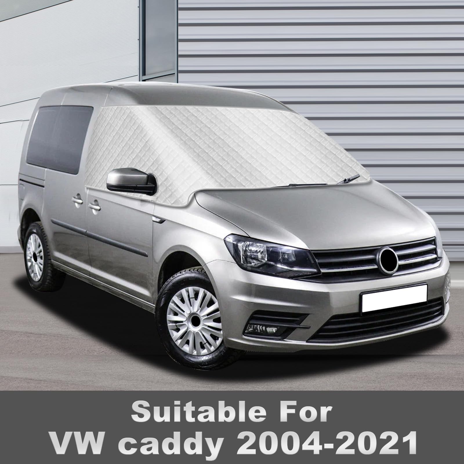 Osłona przeciwsłoneczna na przednią szybę do VW Caddy 2004-2021, 5-warstwowa odblaskowa zewnętrzna ochrona przed słońcem, ochrona przed promieniowaniem UV/mrozem/lodem/kurzem do VW Caddy 2004