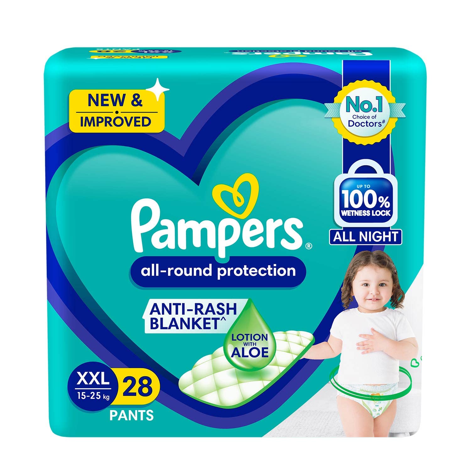 Pampers All round Protection Pants Style Baby Diapers, XX-Large (XXL) Size, 28 Count, Anti Rash Blanket, Lotion with Aloe Vera, 15-25kg Diapers (B0BSV2YMR5) Amazon Price History, Amazon Price Tracker