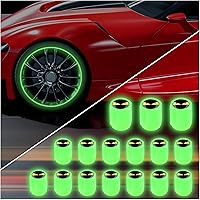 Vista 8 de 20 tapones fluorescentes para válvulas de neumáticos, tapones luminosos para válvula de aire de rueda de automóvil, accesorios de decoración