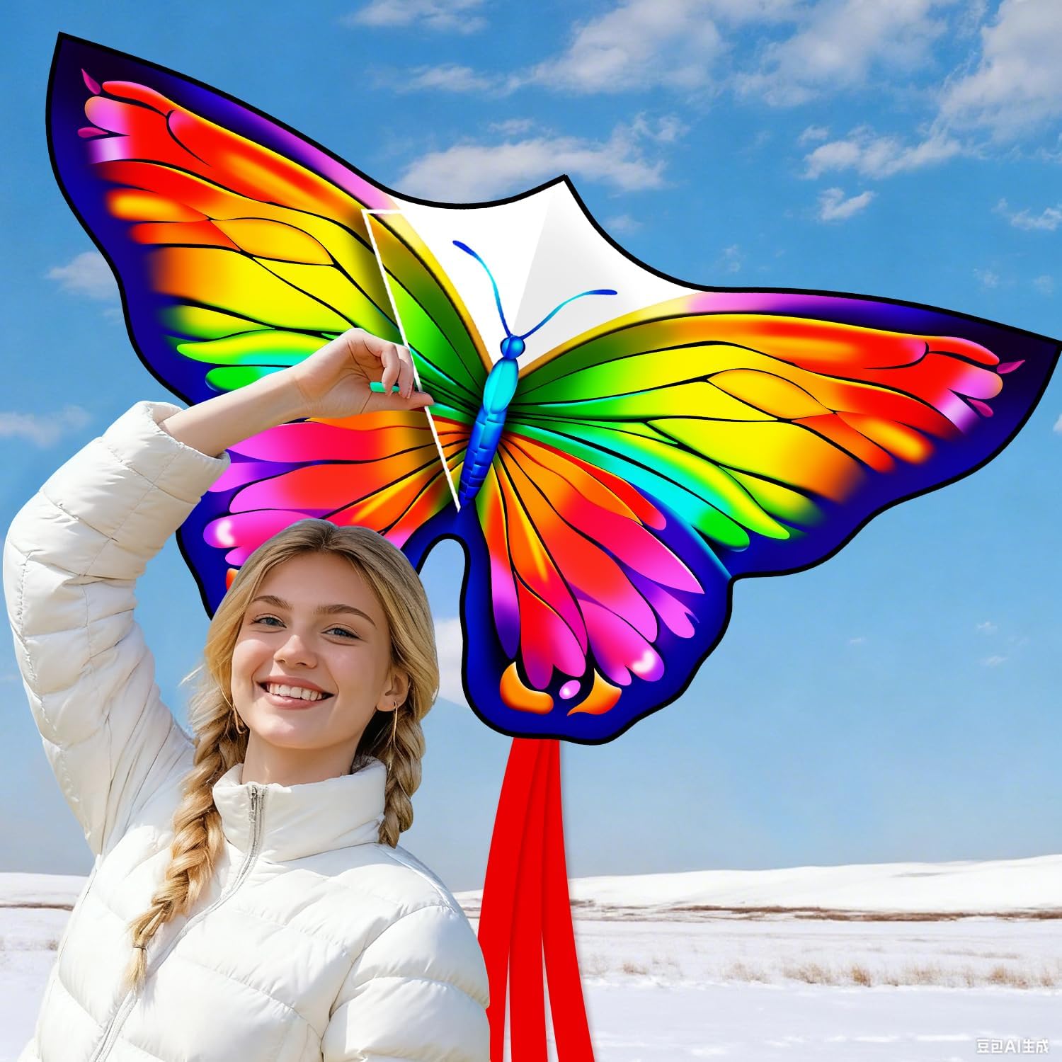 Butterfly Kites for Kids & Adults, Easy to Fly Design with Long Tail for Stability, for Kids Ages 4-8 & Beginners, Beach & Park Use | Family Outdoor Fun