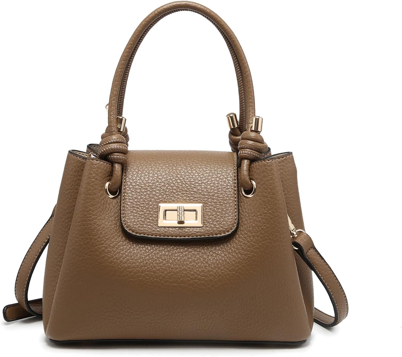 JEN & CO. Zoey Triple Compartment Satchel Purse for Women, Vegan Leather Structured Handbag with Twist Lock & Crossbody Strap
