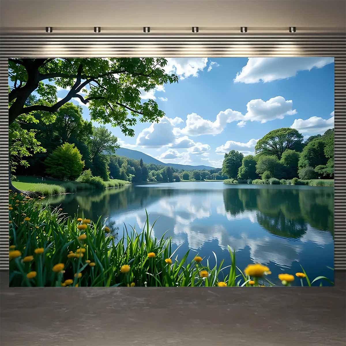 FENDROM Colorful Spring Flower Garden Tapestry Nature Floral Window View Tulip Yards Art Tapestries Poster Wall Hanging for Blanket College Dorm Home Decor