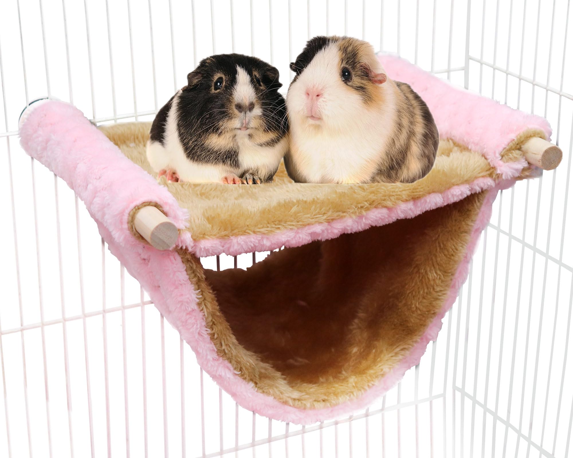 Dnoifne Fleece Winter Warm Rat Hammock, Double Layer Hanging Birds Nest Bed with Warm Fleece, Bird Cage Stand Perch, Hideaway Cave Bed Tent, Sleep Bed Cage Accessories for Rat Guinea Pig Chinchilla