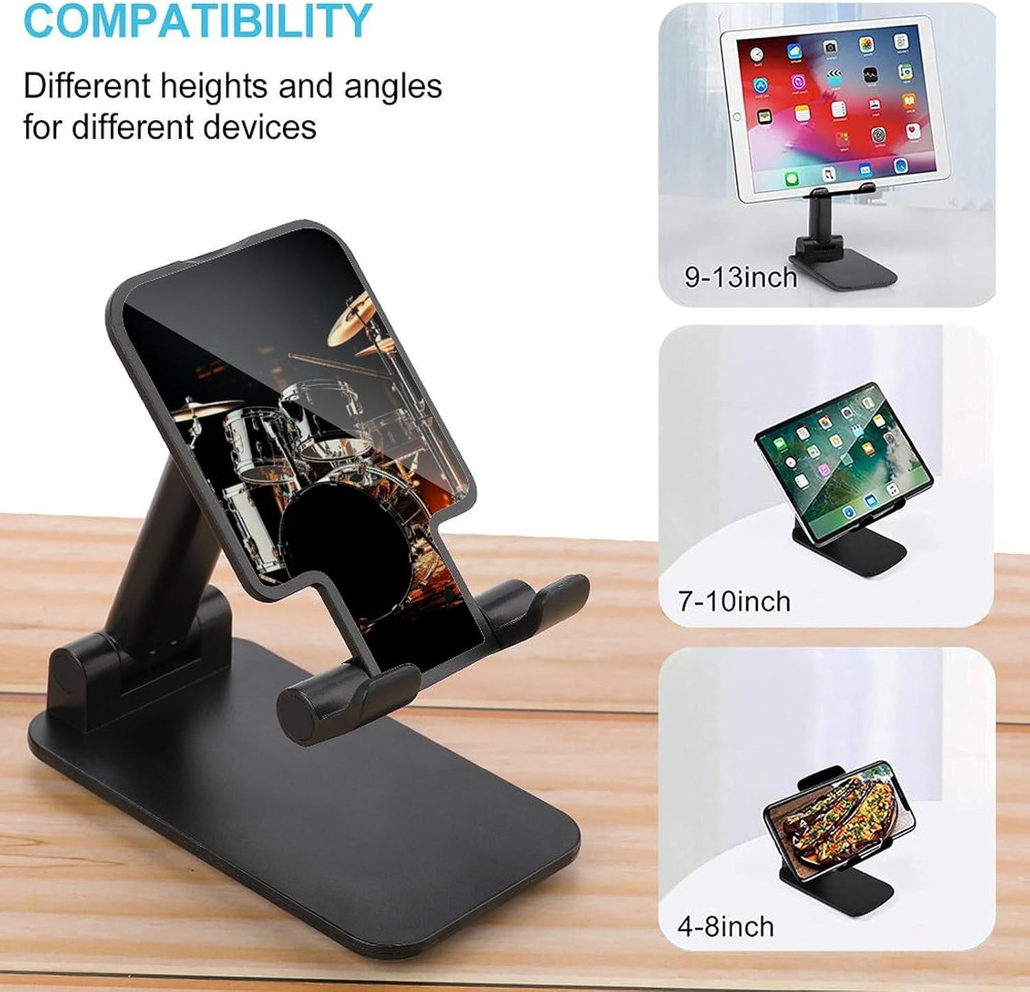Drummer Foldable Phone Stand for Desk Taller Stand image 3