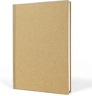 ハードカバーノートA5（横14cm × 縦21.3 cm） 120シート/240ページ フラットスパインロックワイヤーバインディング ビジネスメモ帳 会議議事録 日記 執筆ハンドブック-クラフト紙