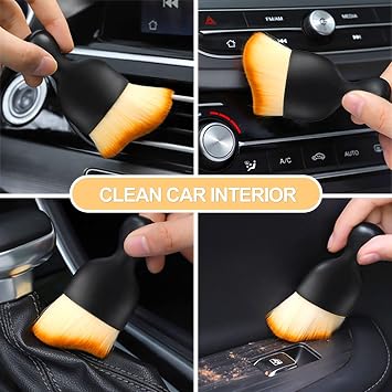 Car Cleaning Brush 3 Pack for Interior Detailing, Soft Bristle Car Detailing Brush Effectively Clean Dashboard Air Vents Seats Gaps and Hidden Dust, Ergonomic PP Handle Car Accessories