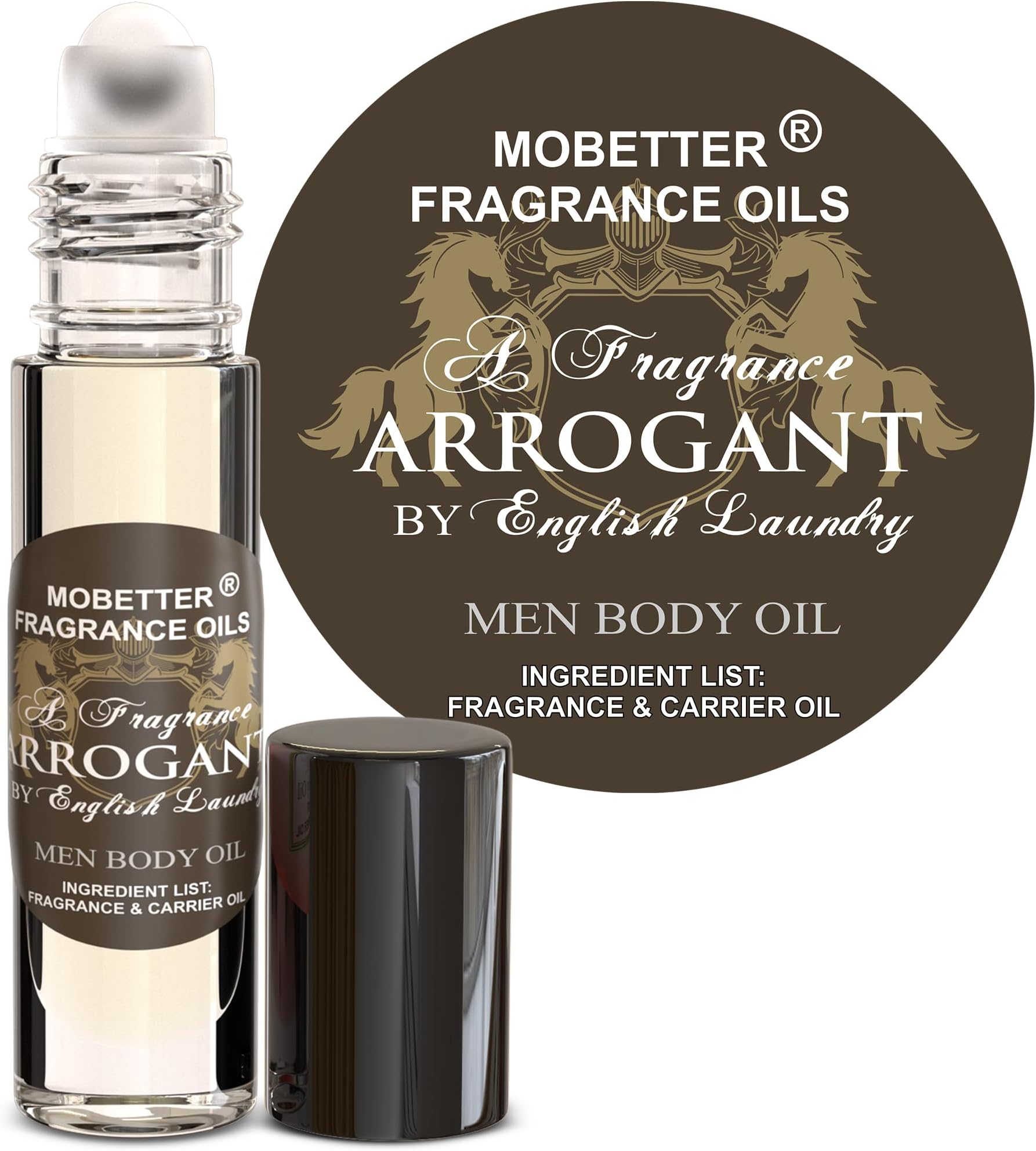MOBETTER FRAGRANCE OILS' Impression of Arrogant E.L. for Men Cologne Body Oil (10ml Roll On), Long Lasting, Travel Size, Uncut