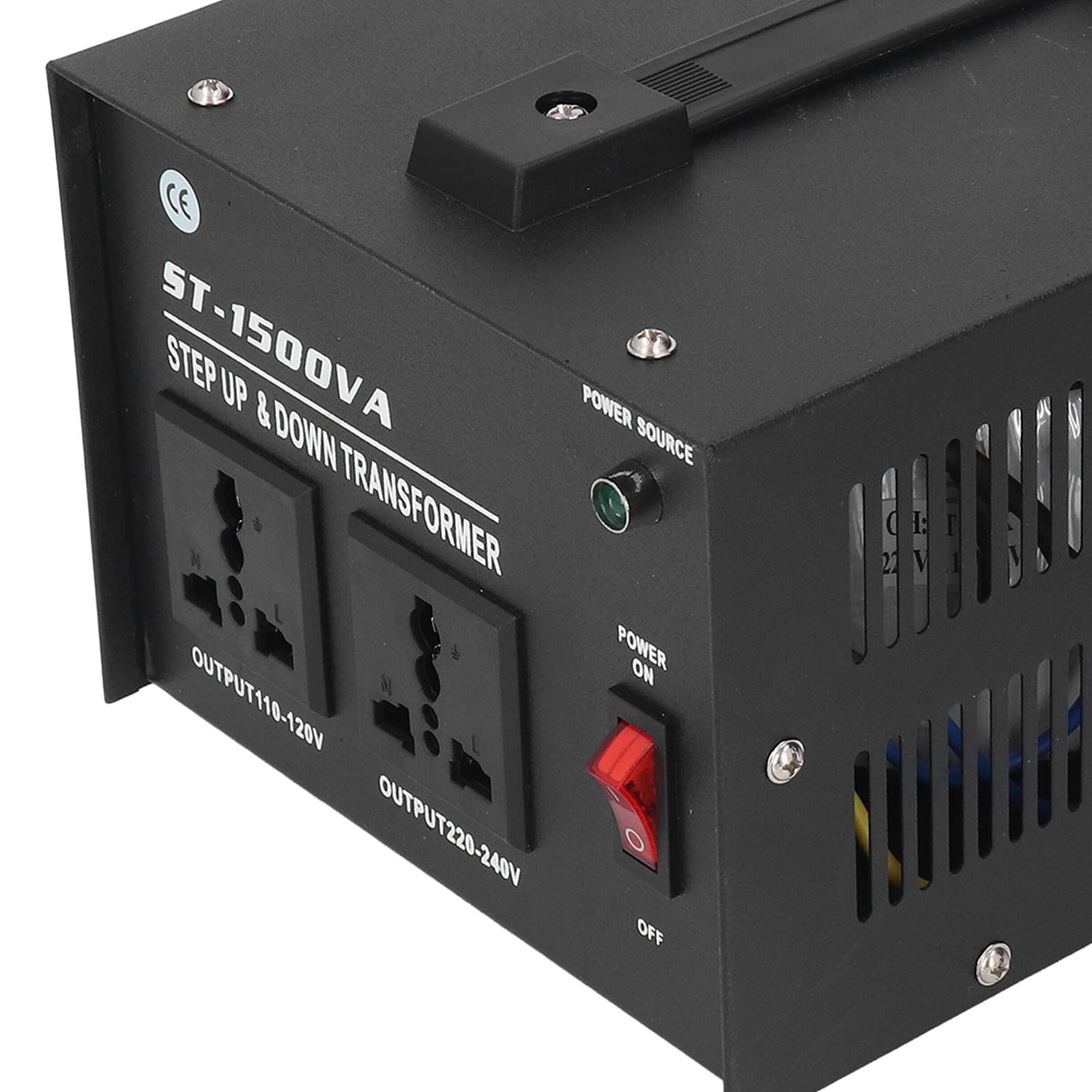 Cryfokt ST 1500VA Transformator Przetwornicy Napięcia, Step Up Down 50/60HZ Przetwornica Mocy 1500W z Zabezpieczeniem Przed Przeciążeniem, dla Laboratoriów Naukowych, Przemysłu, G (wtyczka UE)