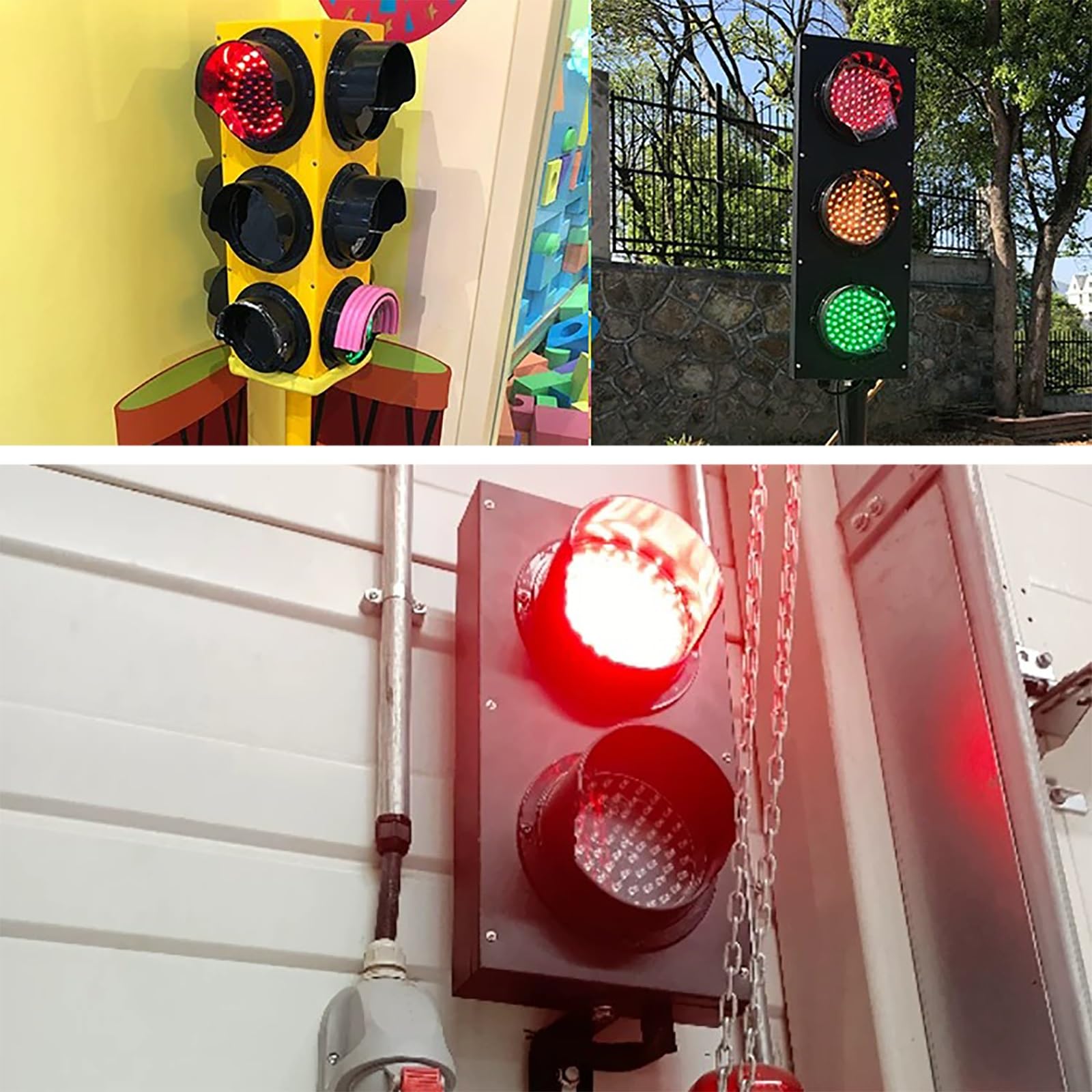 Sygnalizacja Świetlna 12/24 V, Przemysłowa Lampa Ostrzegawcza | Do Zastosowań Drogowych, Domowych, Biurowych, Barowych(12 V Green,200mm/8 in)