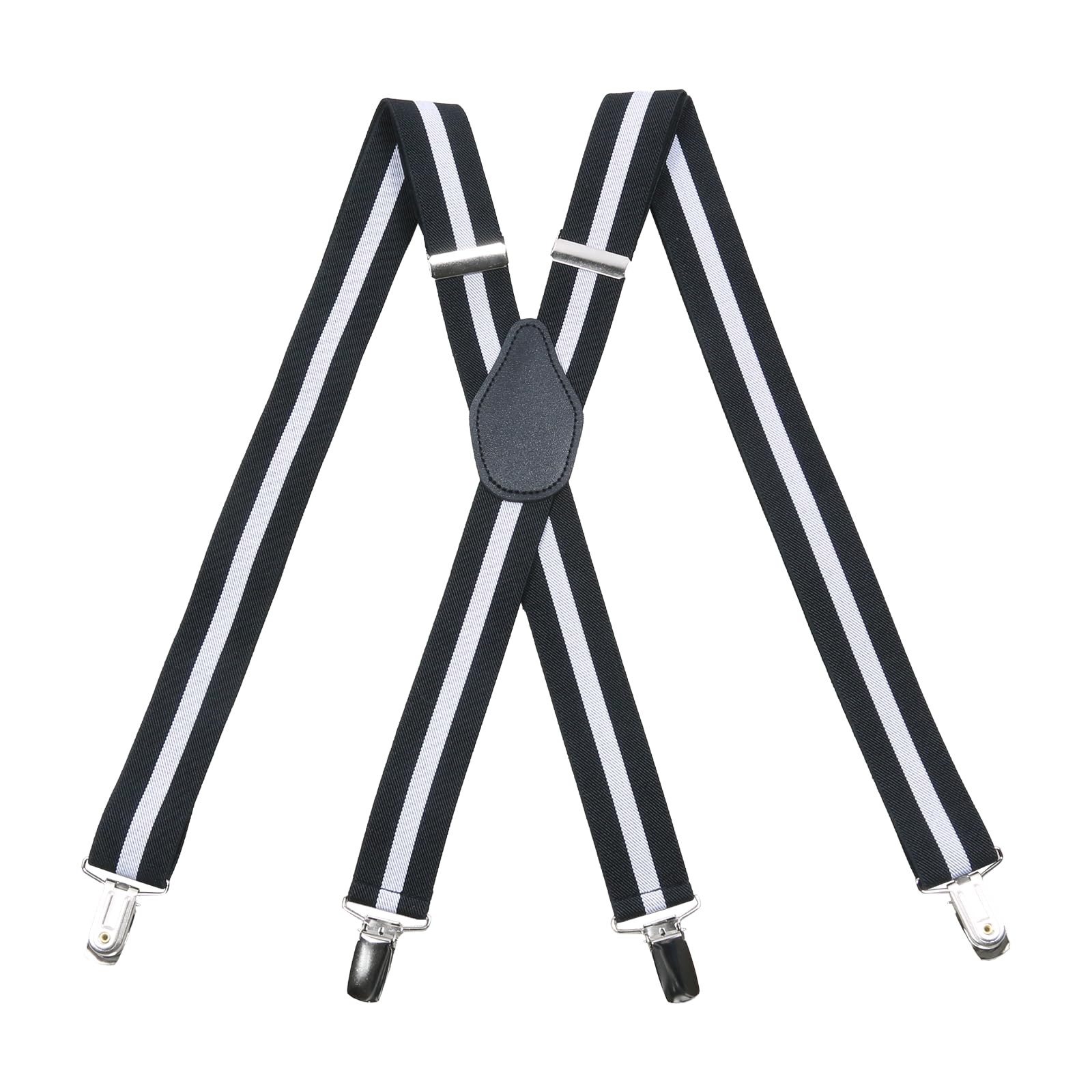 SUITUAX Suspenders Men's 1 ¼" Wide Classic X-Back Suspenders - Adjustable Length to Fit All, Plain Colors
