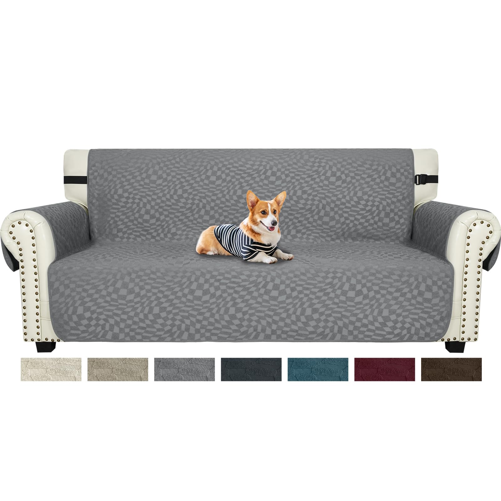 Ystyle Funda Sofa 3 Plazas, Fundas Sofa Anti Perros, Protector Sofa, Fundas De Sofa Anti Gatos, Fundas para Sofa Antideslizante, Funda De Sofa Resistente Al Polvo Y Manchas, Gris Claro