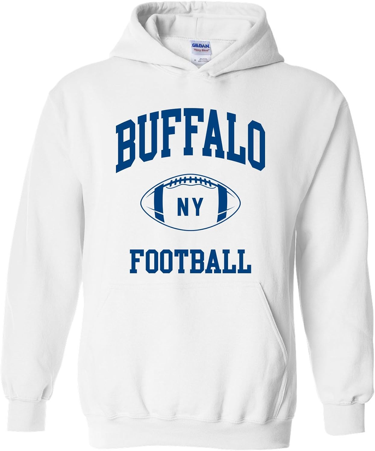 Buffalo Classic Football Arch American Football Team Sports Hoodie - Medium - White