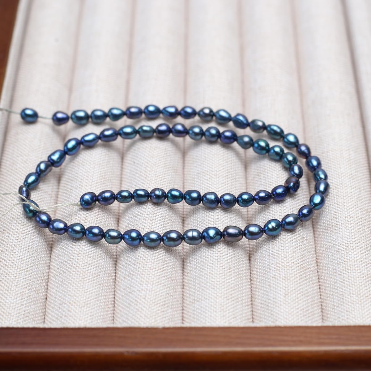 Natural Pearl Beads Rice Shape Cultured Freshwater Black Pearl Beads for DIY Women Jewelry Making Neckalce Craft Gift 5-6mm
