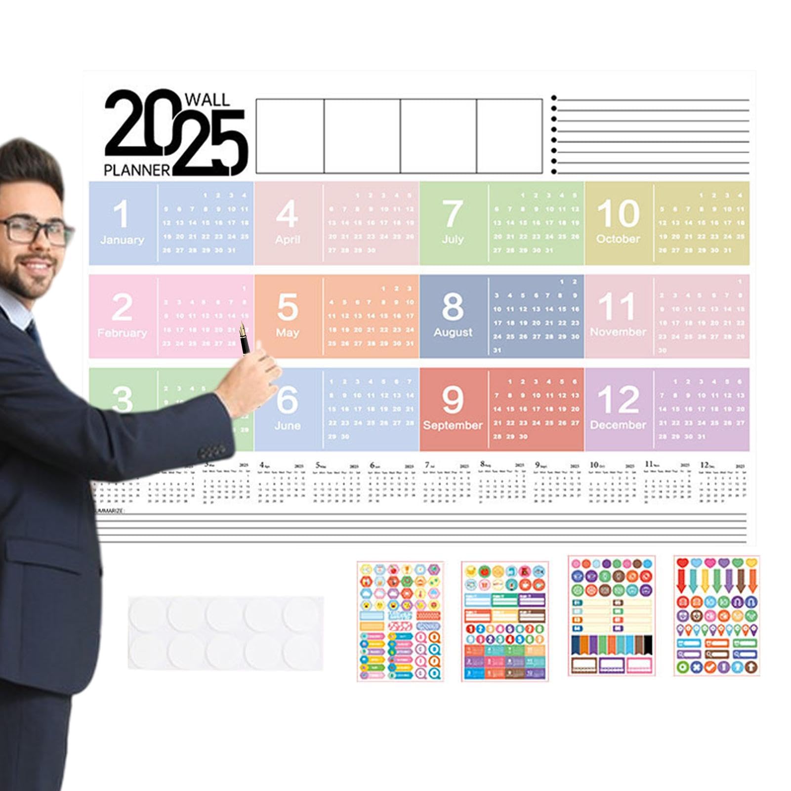 Kalendarz ?cienny 2025 12 miesi?cy, planer roczny 2025 - ca?oroczny kalendarz ?cienny | akcesoria do dekoracji domu, planer od stycznia 2025 r. do grudnia 2025 r. dla dzieci i doros?ych