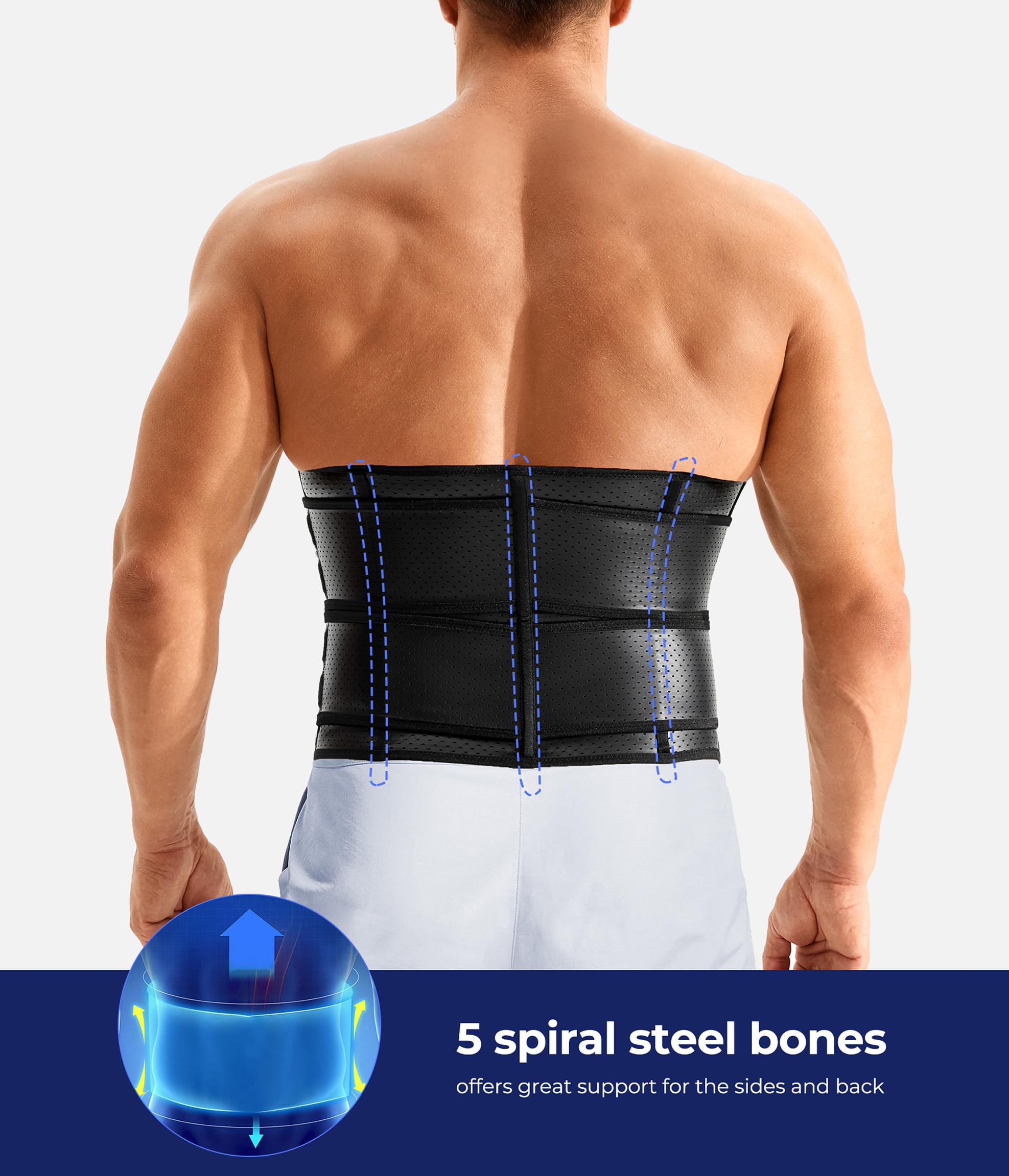 TAILONG Entrenador de cintura para hombre, faja reductora de sudor, fajas para hombre, faja moldeadora de estómago para entrenamiento