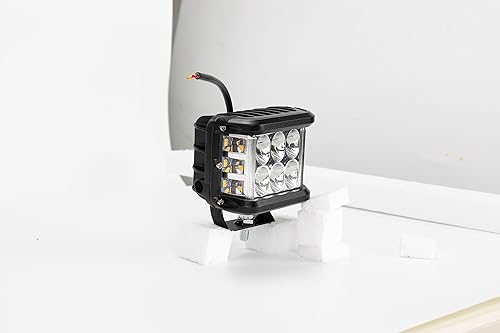 Miniatura 8 de AUTOXBERT 2 piezas de luces laterales de cápsulas, luces LED estroboscópicas de cubo de 4 pulgadas de doble cara para todo terreno con destello