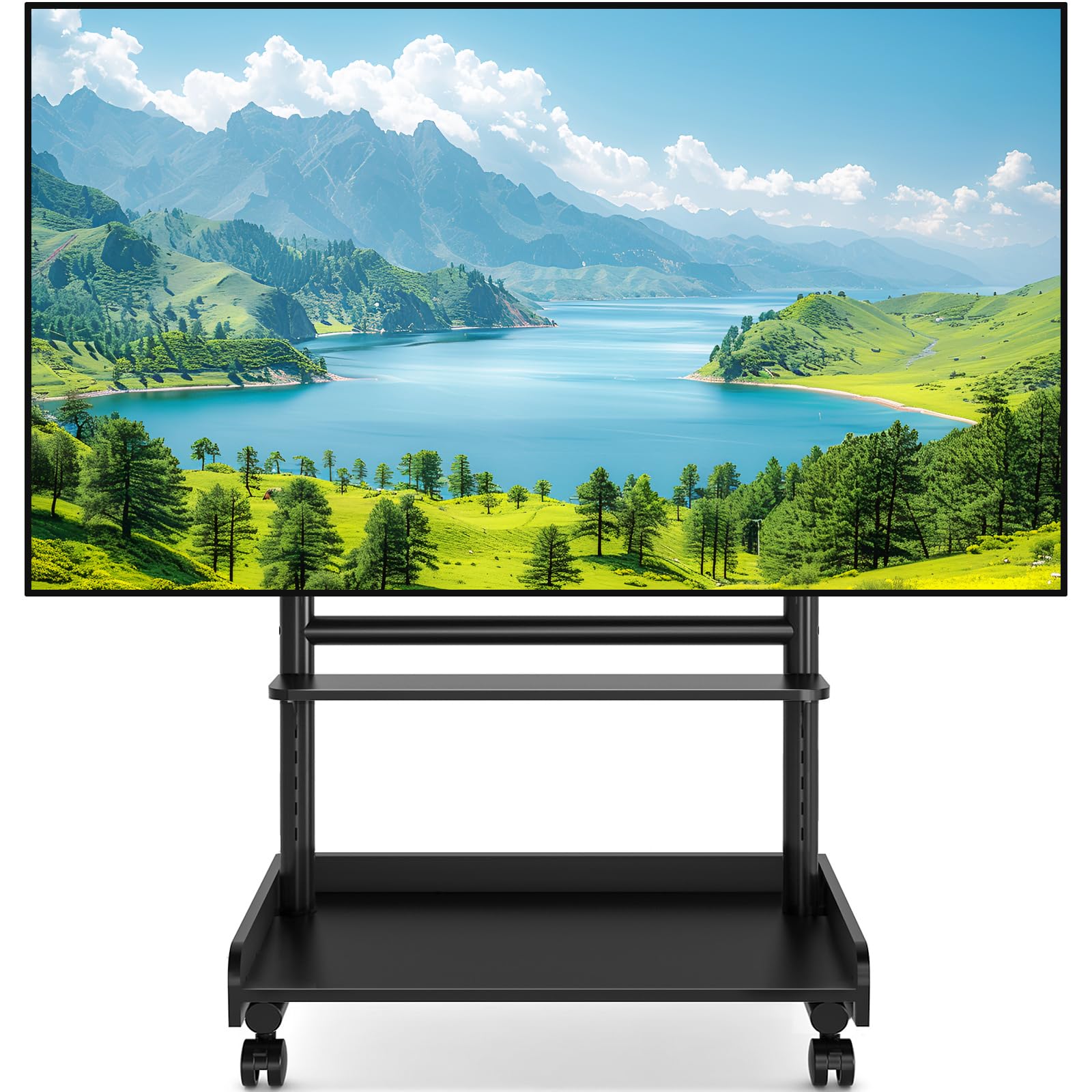 Amazon.com: Rfiver Mobile TV Cart Rolling TV Stand with Wheels for Most ...
