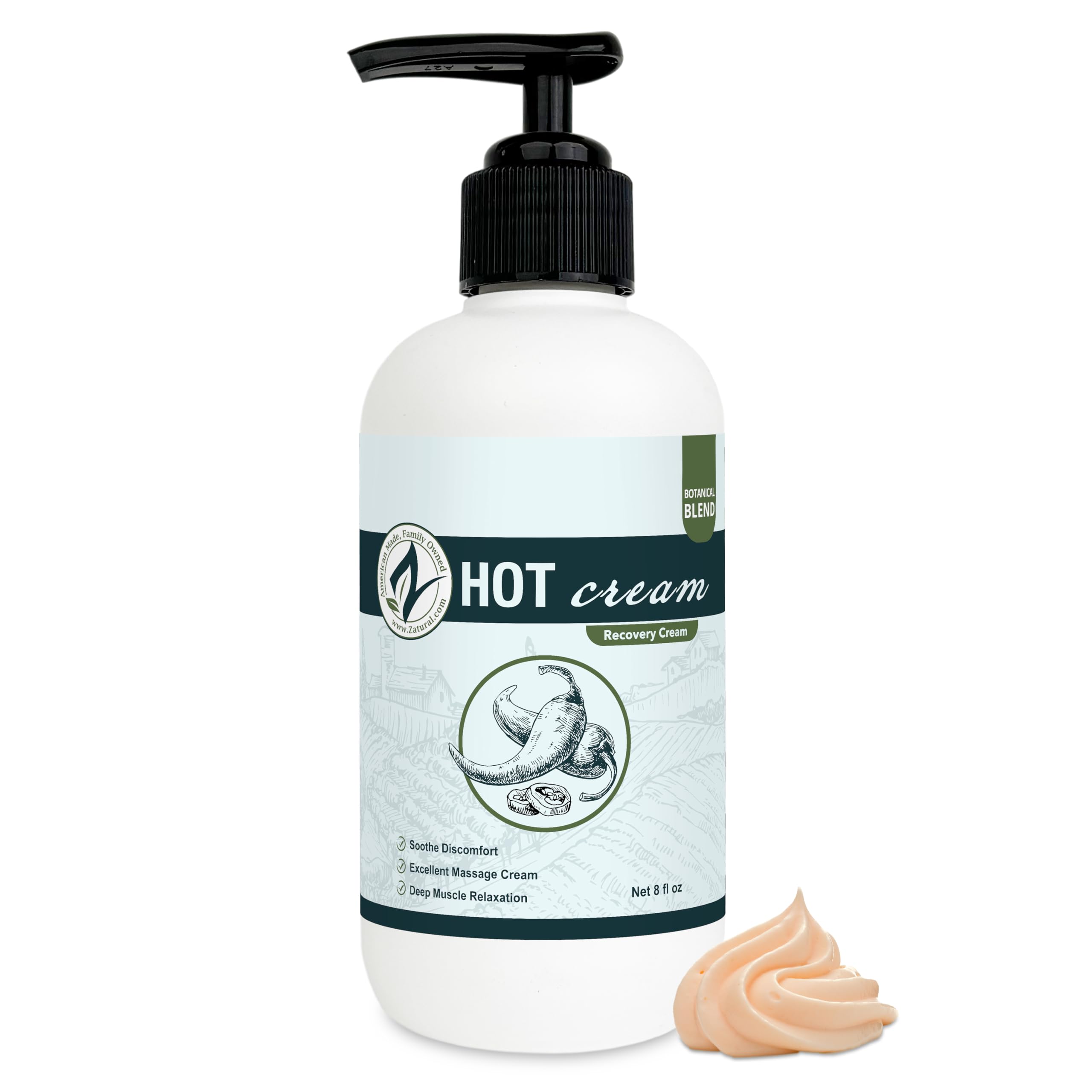 Organic Hot Cream-Cellulite Cream-Muscle Rub-Slimming Cream-Body Wraps-Belly Fat-Skin Firming & Weight Loss-Professional Therapeutic Grade-Doctor Formulated (Pump)