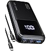 INIU 65W Power Bank, 20000mAh Portable Charger, High Capacity USB C *2 + USB A External Battery Pack, Travel Powerbank for MacBook Pro iPad Steam Deck iPhone 17 16 Samsung S25 etc