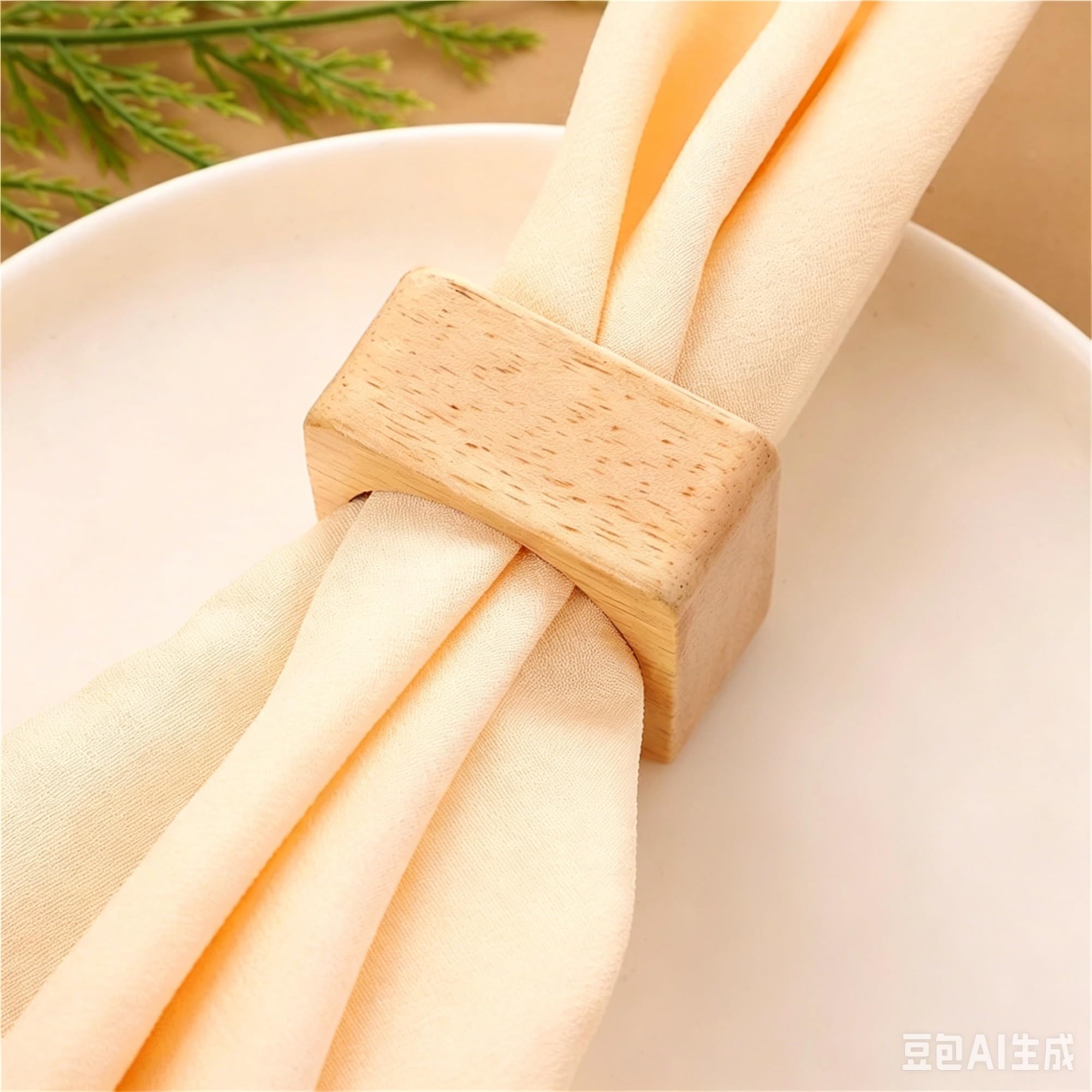 Lot de 10 ronds de serviette en bois rétro pour décoration de table pour dîner, fête, maison, cuisine