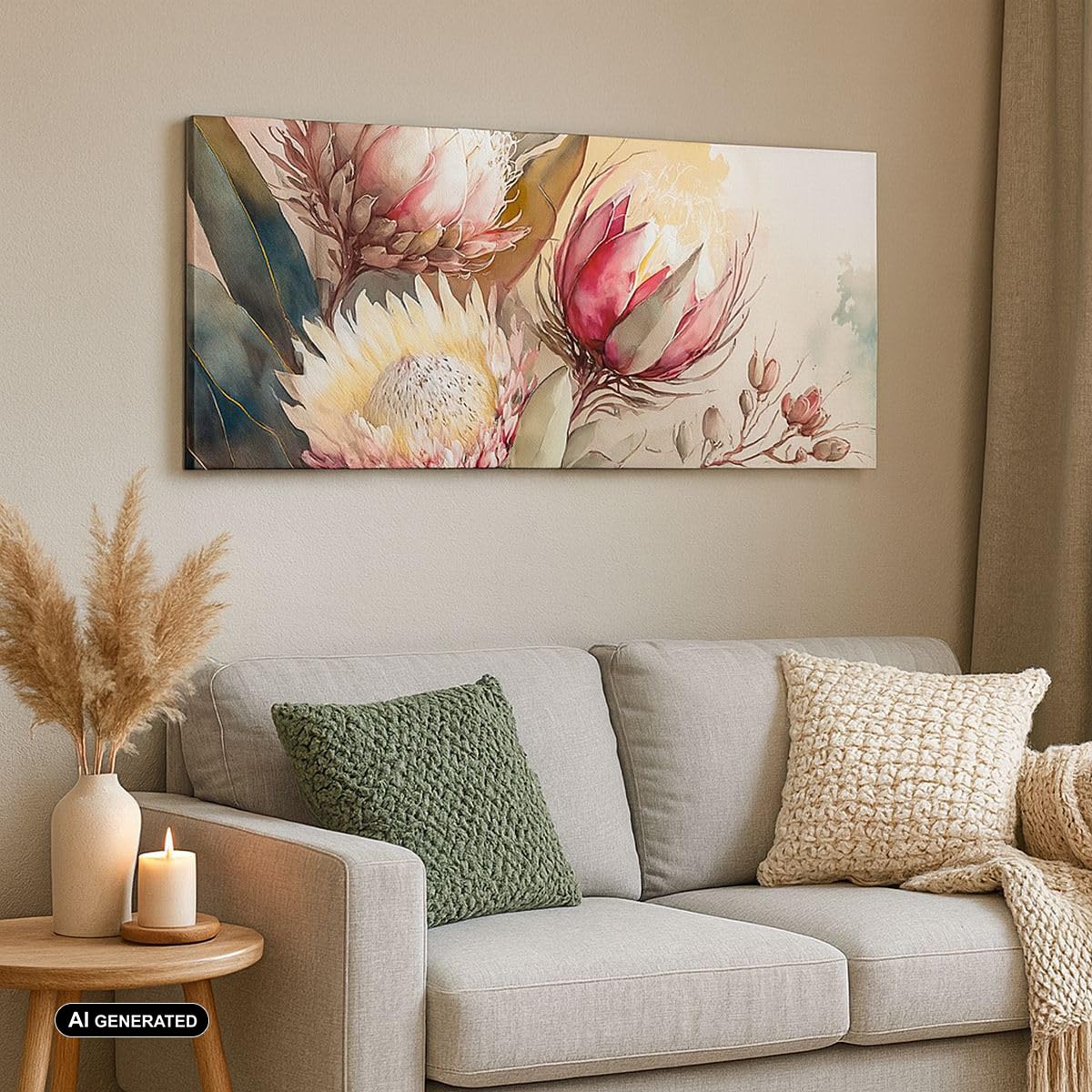 Stampe da Parete Moderne 160x50 cm Quadro su Tela Botanica Fiori - 5751 | Pezzo Deco Quadro Decorativo Grande XXL 1 pezzo Soggiorno Camera da Letto Arte da Parete Decorazione da Parete ARTTOR