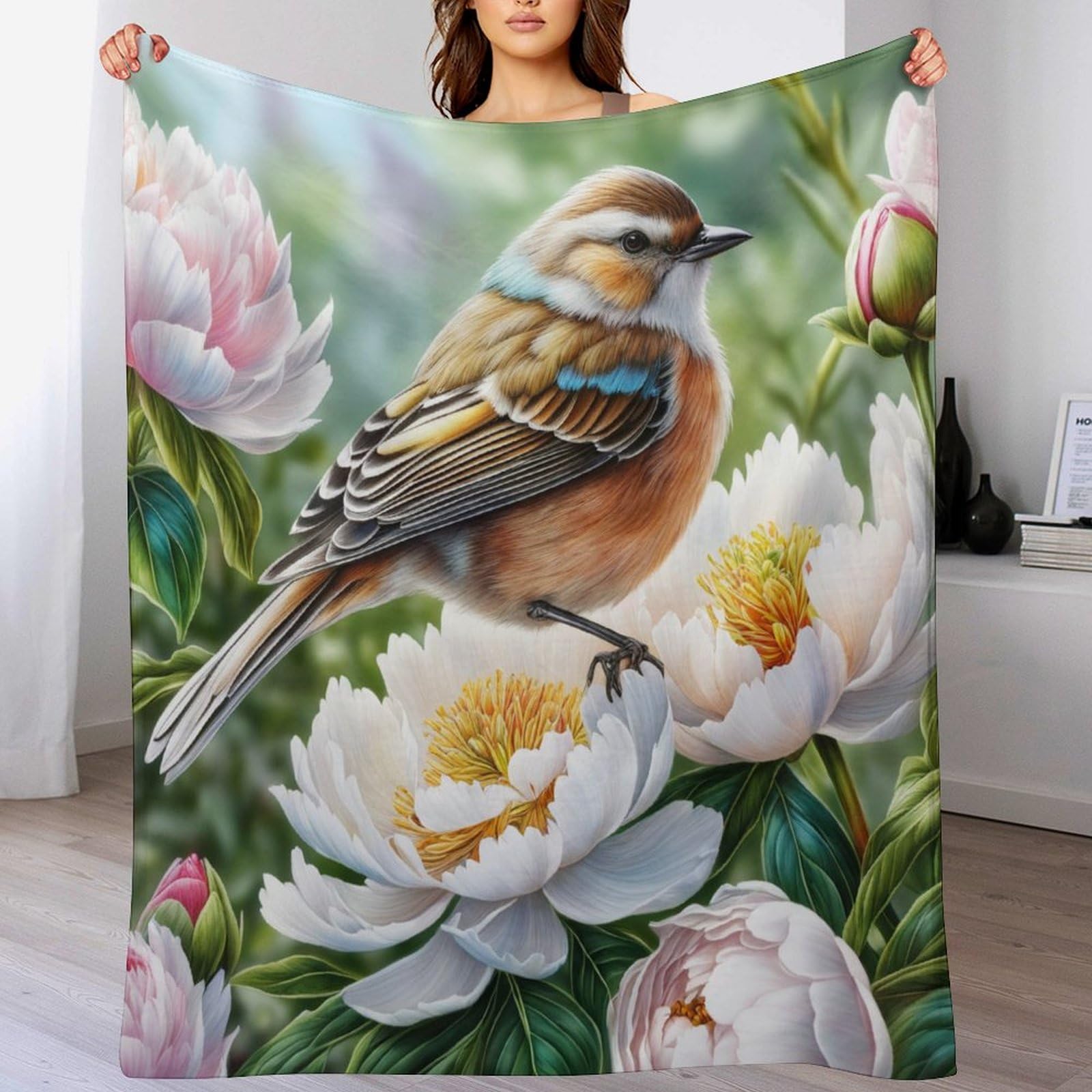 Couvertures de canapé haut de gamme flannel oiseau 180x200