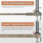 Hemudu Monitor Mount Reinforcement Plate for Thin, Glass and Other Fragile Tabletop, Universal Steel Bracket Plate Fits Most Monitor Stand C Clamp Installation HD05B-001