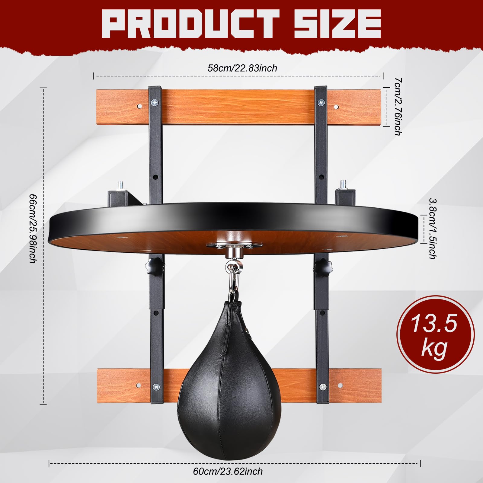 Speed Bag Platform Kit Boxing Mount for Punching Practice Height Adjustable Includes Speed Bag and Air Pump 360° for Boxing and Fitness Enthusiasts