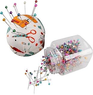 Sewing Pins 500 Pcs Hat Pin, Straight Pins Pin Cushions for Sewing Pearl Head Sewing Pins, Straight Pins with Large Heads ...