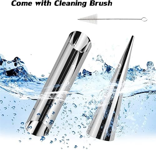 Miniatura 9 de VolksRose Kit de 16 tubos de cannoli de acero inoxidable, forma tubular, moldes para hornear para pastelería danesa Lady Lock Form Croissant Shell