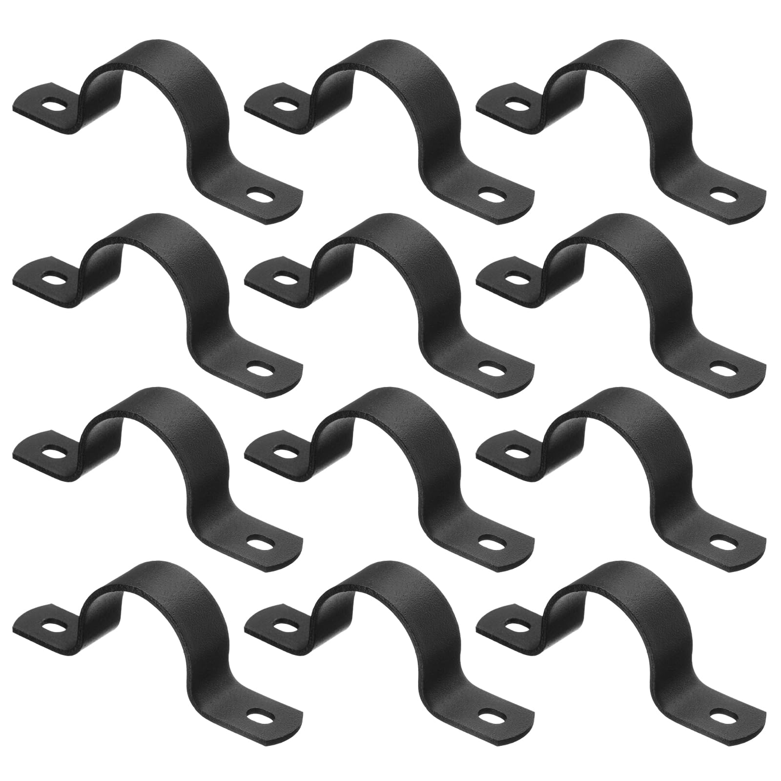 Collier de serrage en métal noir 25mm cavalier acier au carbone fixation tube