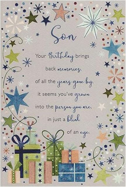 Eternal Sentimental Son Birthday Card - Special Son Stars - Foil and Embossed Finish - from The Range (ICG-3273)