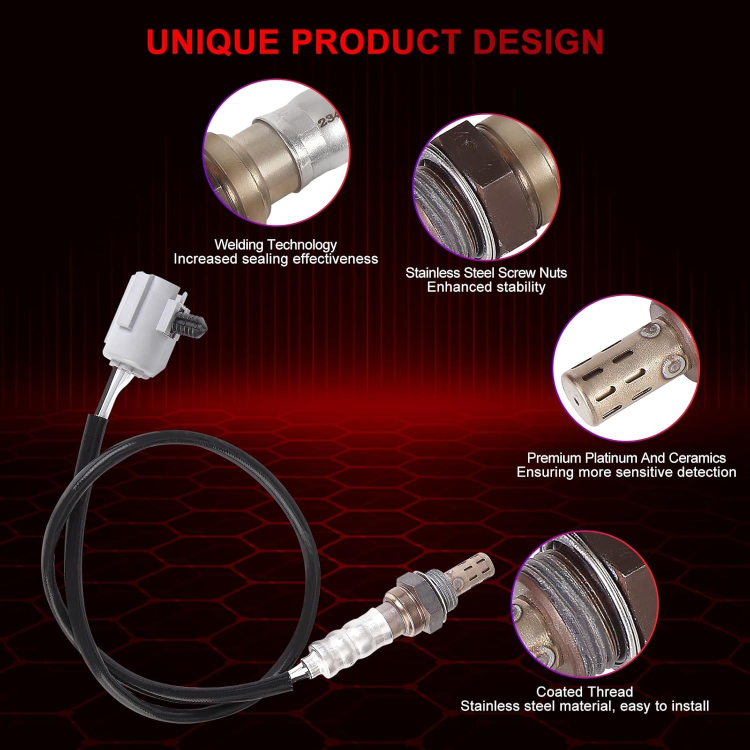 Pack of 2 O2 Oxygen Sensor Upstream 234-4076 Downstream 234-4078 Compatible with Jeep TJ Wrangler 2.5L ‎L4 Grand Cherokee 4.0L L6 for Dodge Dakota 5.9L V8 Replace 2344076 2344078
