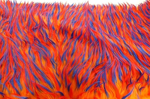 The Yard - Tela de 3 tonos de piel falsa azul amarillo naranja