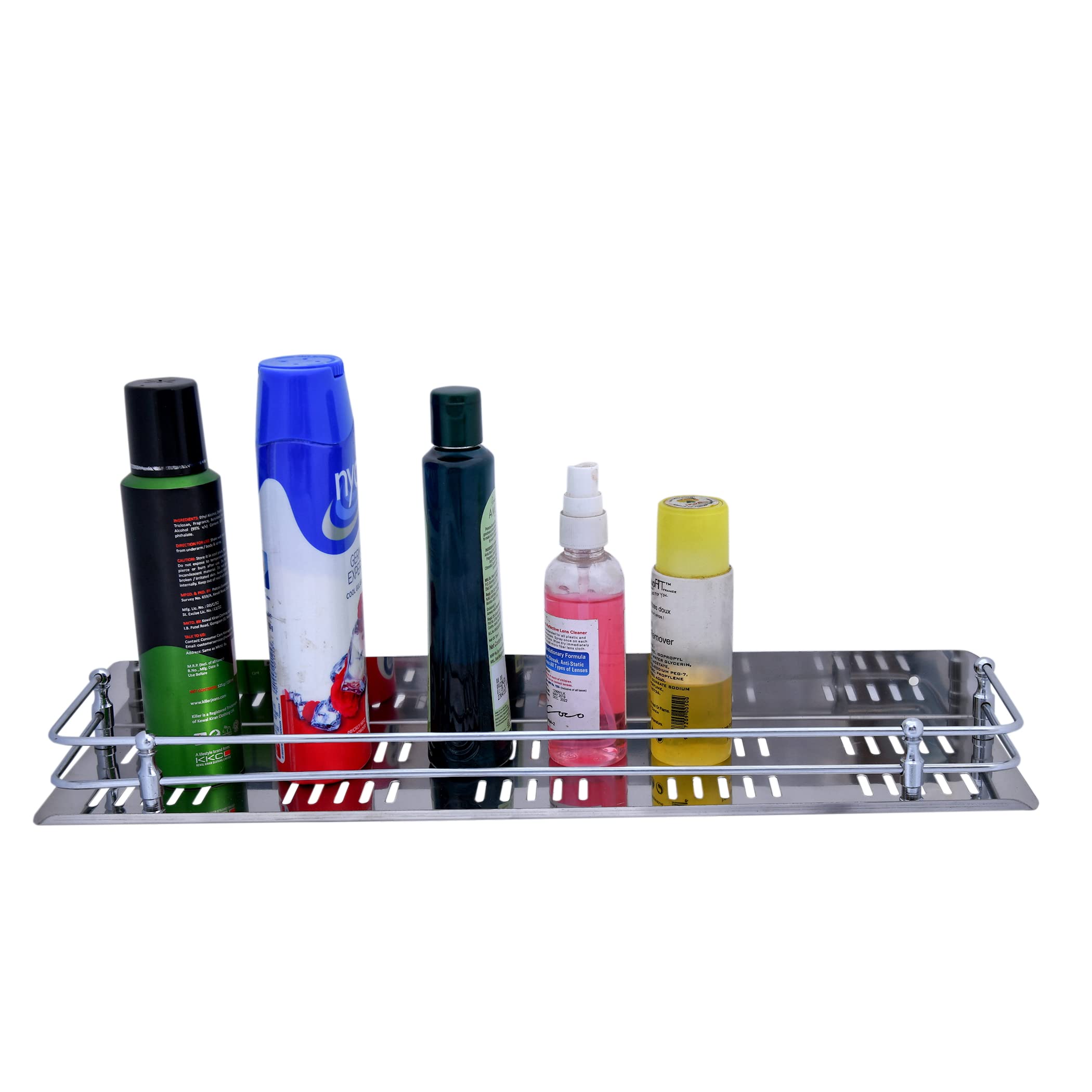BAHULYA Stainless Steel Multi-Purpose Sheet Shelf 18 Inch - Bathroom Rack - Perfume Rack - Shampoo Rack - Store Rack for Bathroom and Kitchen Stainless Steel Wall Shelf Rack (B09N2DF96W) Amazon Price History, Amazon Price Tracker