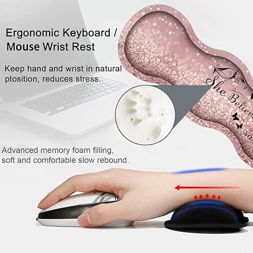 Miniatura 7 de Alfombrilla de mouse grande para juegos, reposamuñecas para teclado + almohadilla de muñeca para mouse + juego de posavasos extendido impermeable