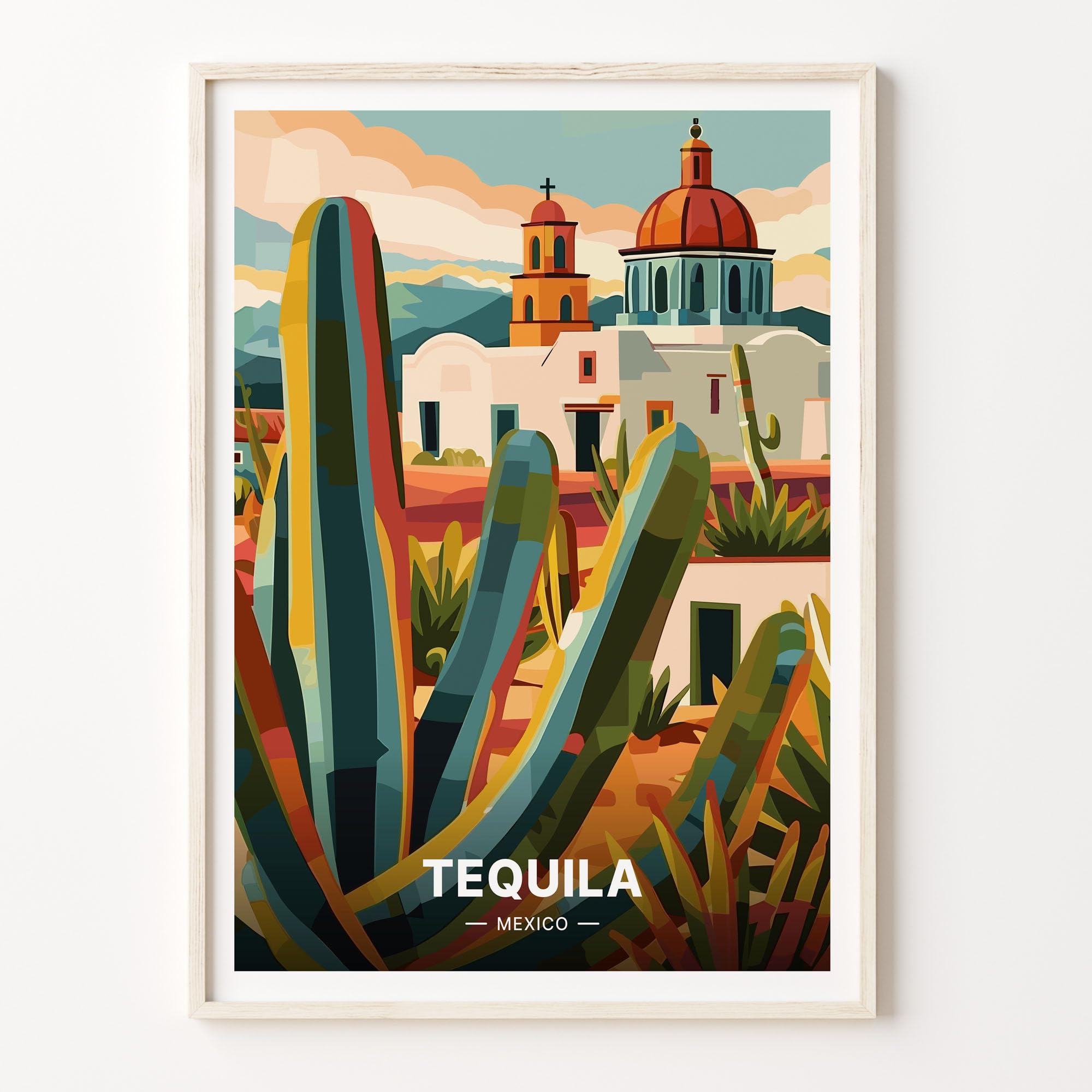 Affiche Murale Encadrée Bottle of Tequila 30 x 45 cm Blanc
