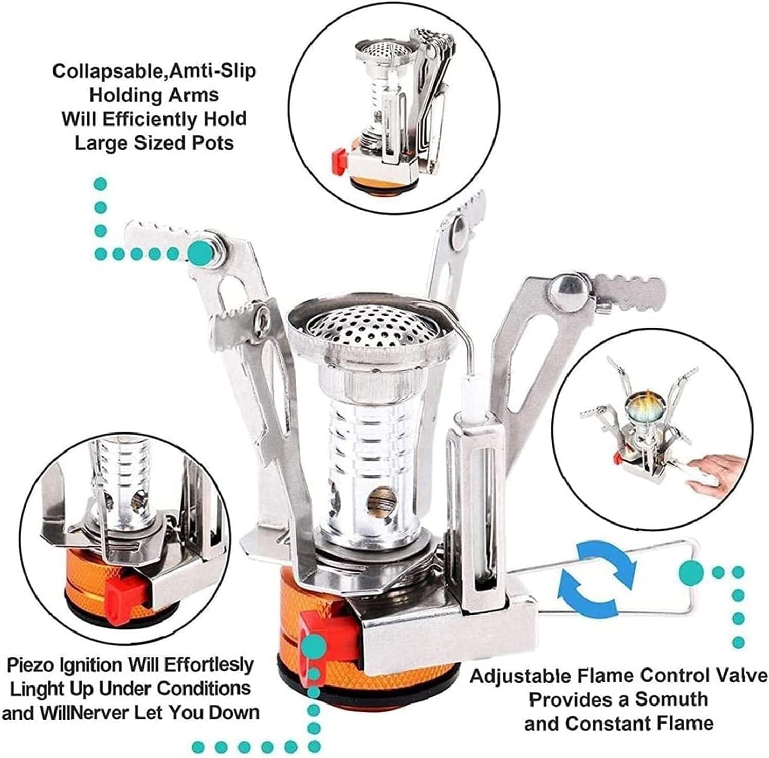 Camping Campfire Utensils, Camping Cooking Sets Portable and Foldable Cookware Kit Cooker Utensil Tool Oven Pot Pan Tableware Backpacking Gear