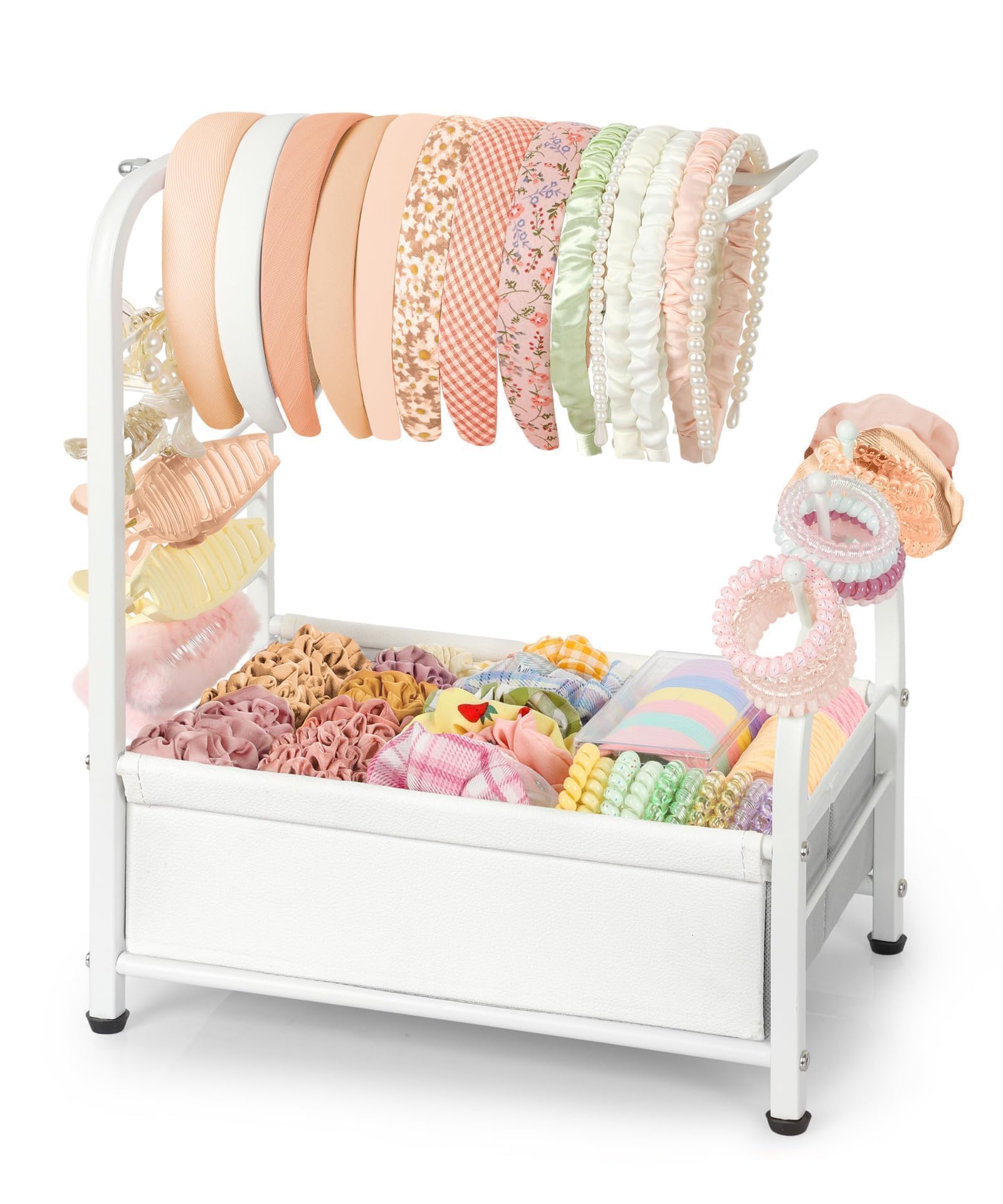 Rangement Accessoires Cheveux, Boite A Bijoux Femme, Porte-Chouchou, Rangement Pour Pinces À Cheveux, Boite A Bijoux Fille Pour Bandeau, Chouchou, Pince, Nœuds, Présentoir À Bijoux