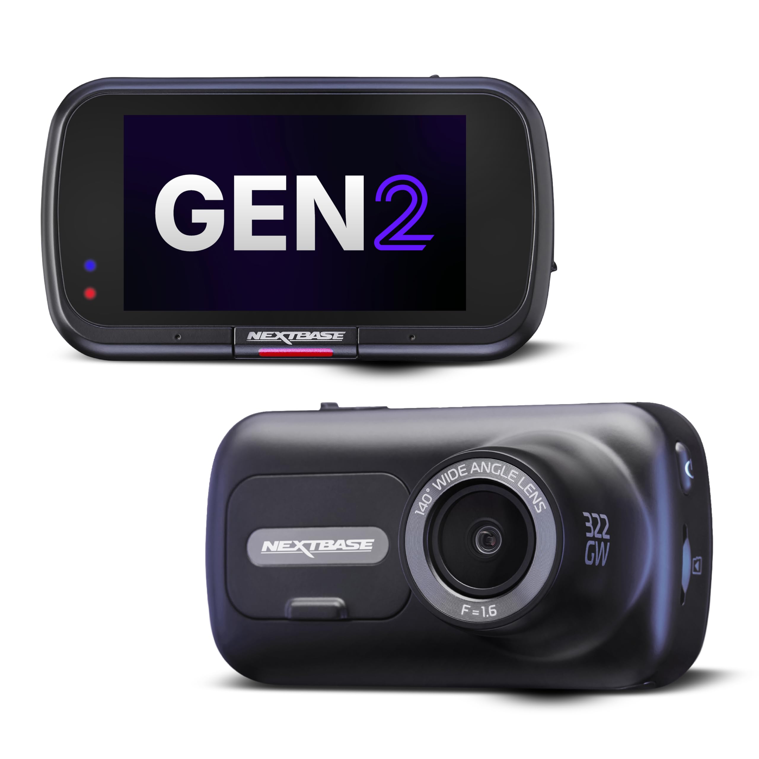 Nextbase 322GW Dash Cam 1080p Full HD Car Camera Built In GPS 140 Degree Wide