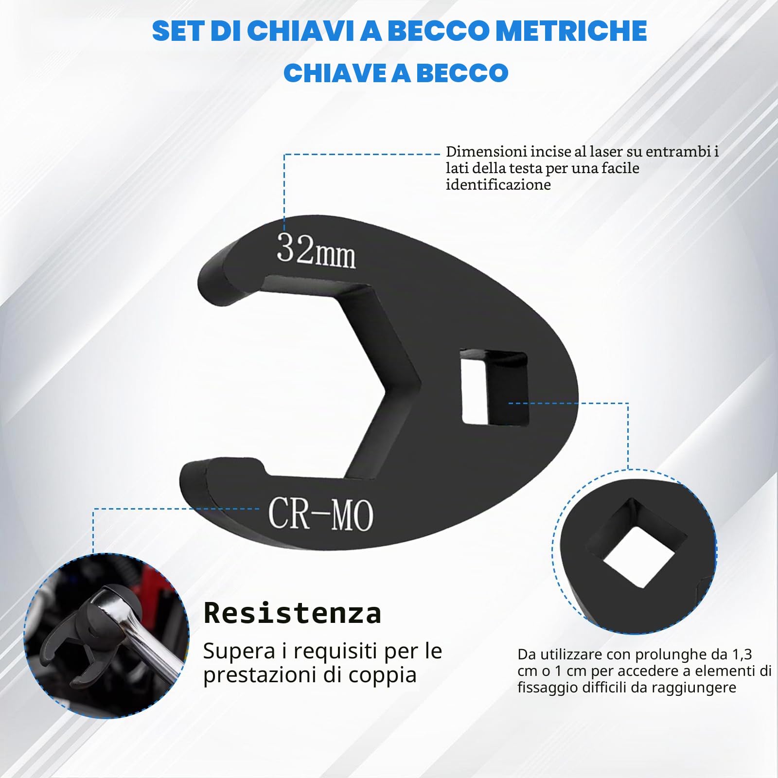 LIROPAU Set di 19 chiavi a bussola, per dadi a flangia | metriche e standard, coppia 1/2" 3/8" (19)